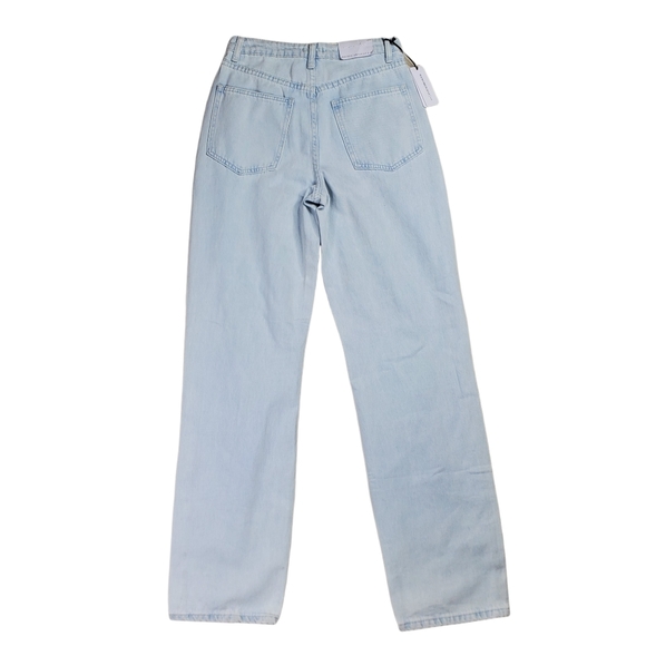 We Wore What Mid Rise Straight Distressed Light Wash Womens 25 Jeans - Picture 2 of 9